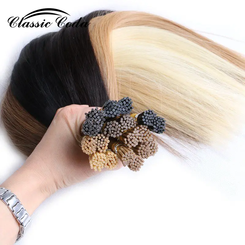 Classic Coda 1g/s 20” Full Cuticle Remy Human Hair Extensions Pre Bonded Keratin I Tip Hair 50g/pack