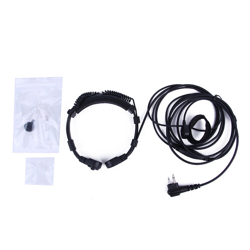 Walkie Talkie Throat Mic Microphone Earpiece Headset For Motorola CP040 EP450 CP200 2 PINS