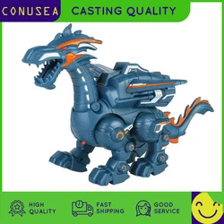 Electric Simulation Atomize Fire Dinoasur Bionic Walking Shaking Head Water Spray Cool Light Children Educational Puzzle Toys