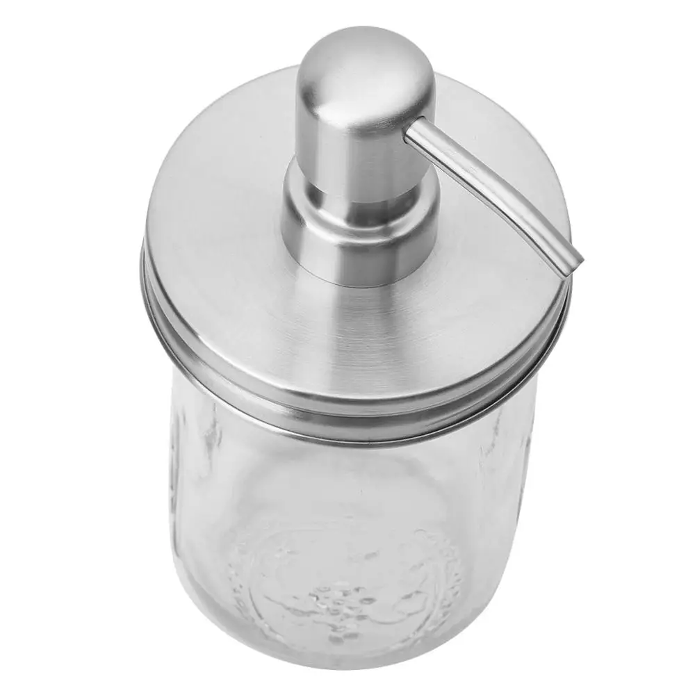 Liquid Soap Dispensers Pump With Tube Premium Anti Rust Mason Jar Lids Shampoo Liquid Pums Kits For Bathroom Hardware Accesaries