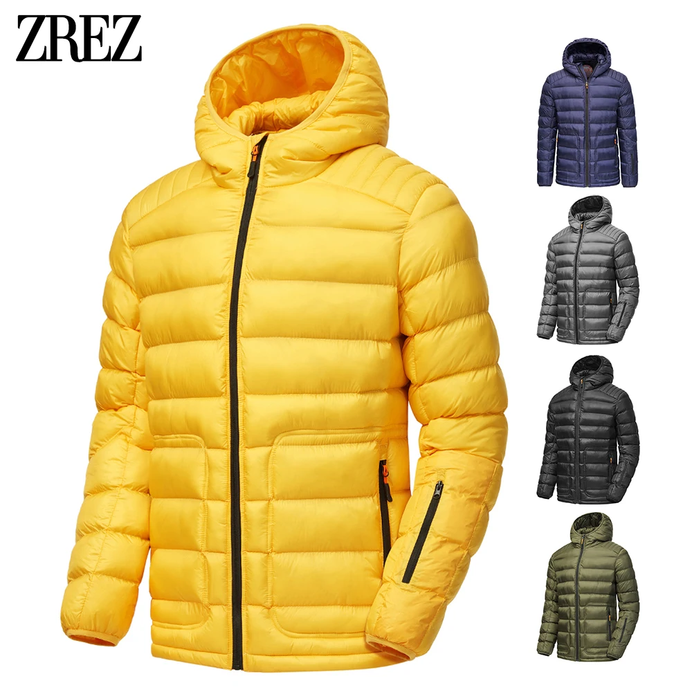 

Men Autumn Winter New Ultralight Classic Thick Warm Hooded Jacket Parkas Coat Men Outwear Casual Windproof Bio-Down Parkas Men