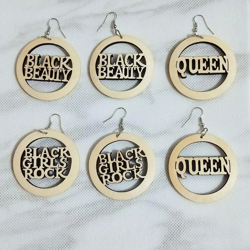 

15 Paris African women wooden Brincos Personalized Vintage Wooden Earrings
