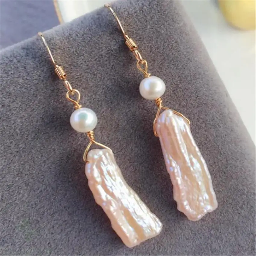 

Baroque Pearl Earrings 18k Ear Drop Hook Natural Classic Luxury Cultured Women Fashion Gift Flawless AAA