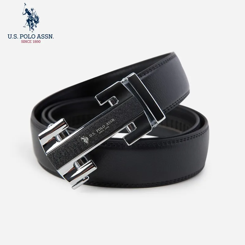 Us Polo Assn Men\'s Cowhide Belt Business Casual Formal Wear Fashion Youth Wild Tide Brand New Gold And Silver Color Belt