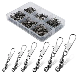 100pcs/box 6 Größe Swivel Angeln Stecker Snap Pin Roll Angeln Locken Tackle Alloy Angeln Getriebe Fisch Werkzeug angeln Zubehör