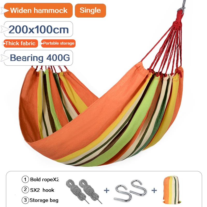 

Single Double Hammock Hamaca Flyknit Hamak Travel Camping Swing Canvas Stripe Hang Bed Hammock Red, Blue 280 x 80cm