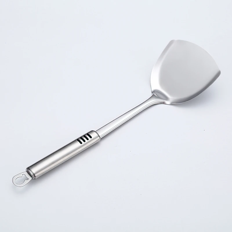 Stainless Steel Kitchenware European Silver Frying Spatula Soup Spoon Fork Household Cooking Kitchen Tools Supplies Cookware