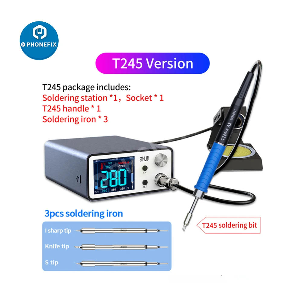 Imagem -05 - Aixun T3a Estação de Solda Digital Telefone Móvel Pcb Repair Tool Ferramentas de Ferro de Solda Elétrica T245 T12 936 Handle Tips 200w