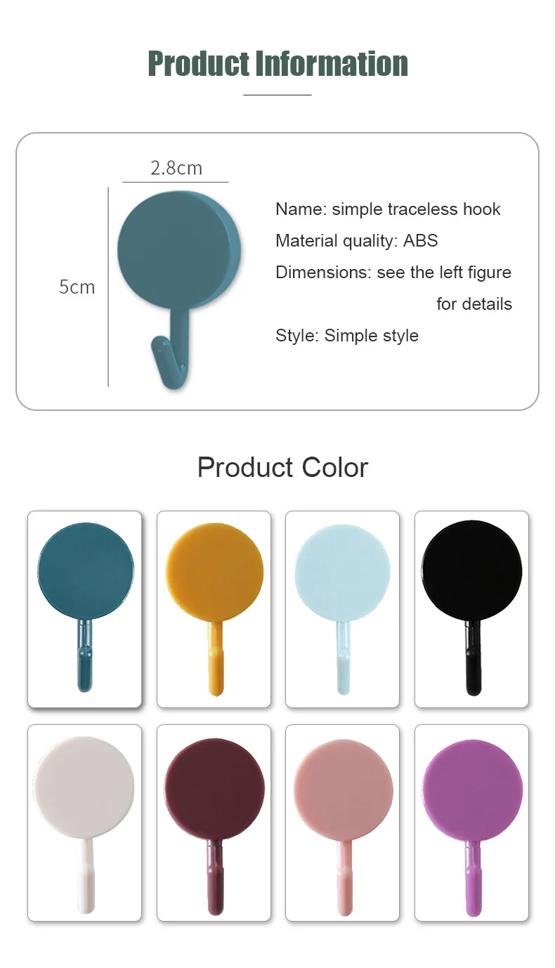 10Pcs Self Adhesive Wall Hook Strong Without Drilling Coat Bag Bathroom Door Kitchen Towel Hanger Hooks Home Storage Accessories
