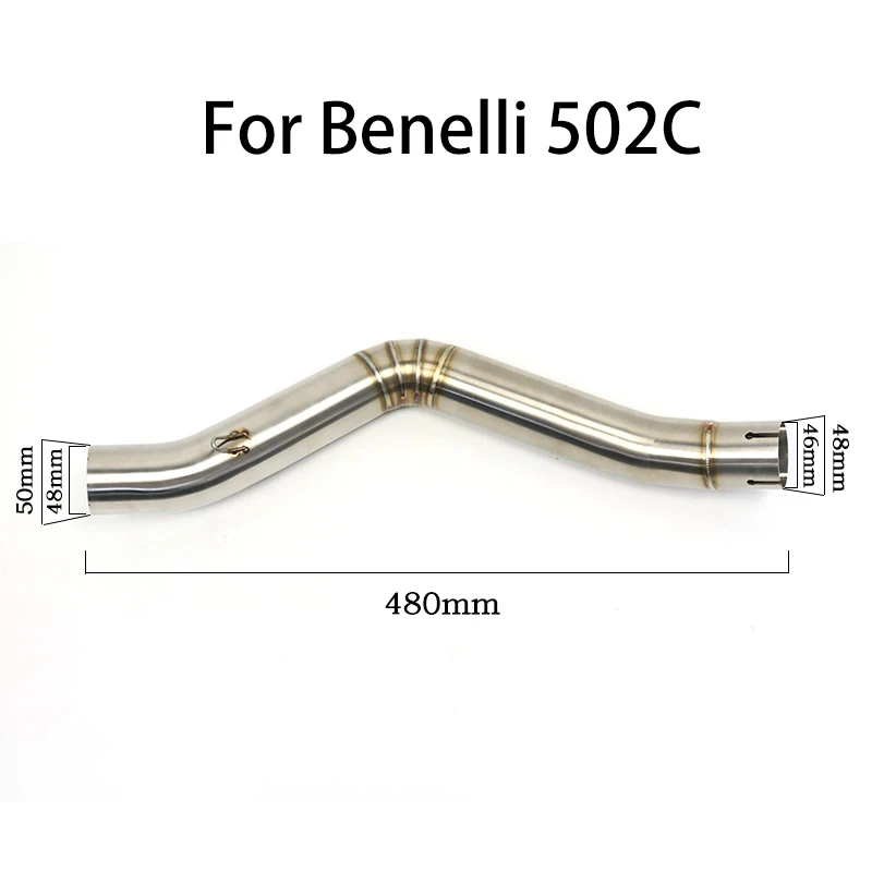 For Benelli TRK502 TRK 502 Motorcycle Exhaust Tailpipe Front Pipe Muffler Middle Link Connect Pipe Carbon Motocross Dirt Bike