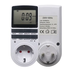 Ketotek Electronic Digital Timer Switch EU FR BR Plug Kitchen Timer Outlet 230V 50HZ 7 Day 12/24 Hour Programmable Timing Socket