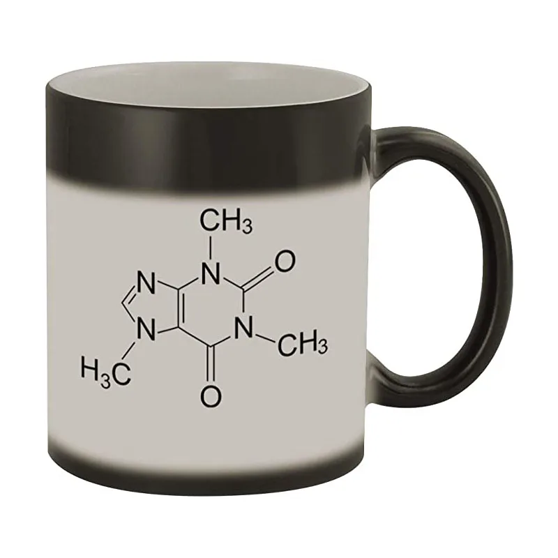 Caffeine Molecule - Funny Humor Ceramic 11oz Color Changing Coffee Mug Cup