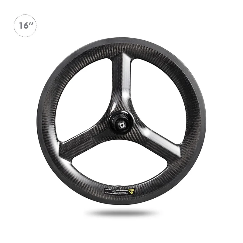Ican 3 spokes Tri-Spoke 16inch 349 carbon wheels V Brake with 3K will Glossy for fnhon Sixty folding bike