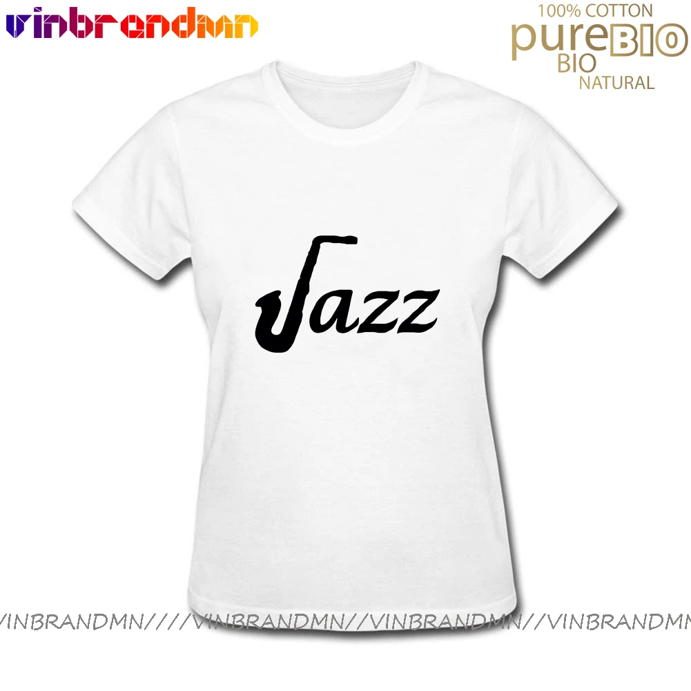 Summer Clothing Jazz Newest Saxophone Funny T Shirt Short Sleeve Camiseta Mujer Cotton Tshirt Women Hipster Tee Shirt Femme