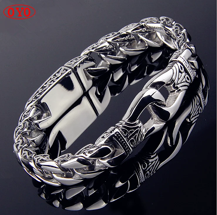 

925 silver men's retro fashion trendy men's retro personality bracelet 16mm