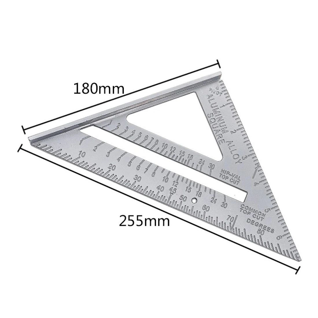 Transportador de velocidad de aleación de aluminio, inglete de medición triangular, regla cuadrada para carpintero, trazador de línea tri-cuadrada, herramienta de carpintería
