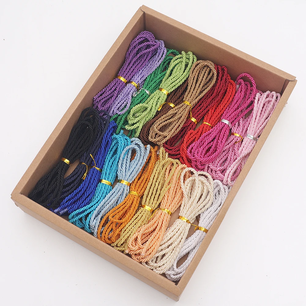 Corde de macramé tressée pour bricolage, tressée, fil torsadé, accessoires pour documents, ficelle, 3mm, 10m, DS217