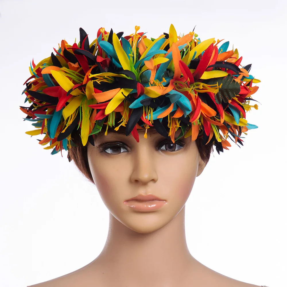 MIXED COLOR Free Shipping HK00028-A 40pcs/lot 4Color 64CM Artificial Silk Spider Lily Headband Haku Hawaii Dance Party Hula Girl