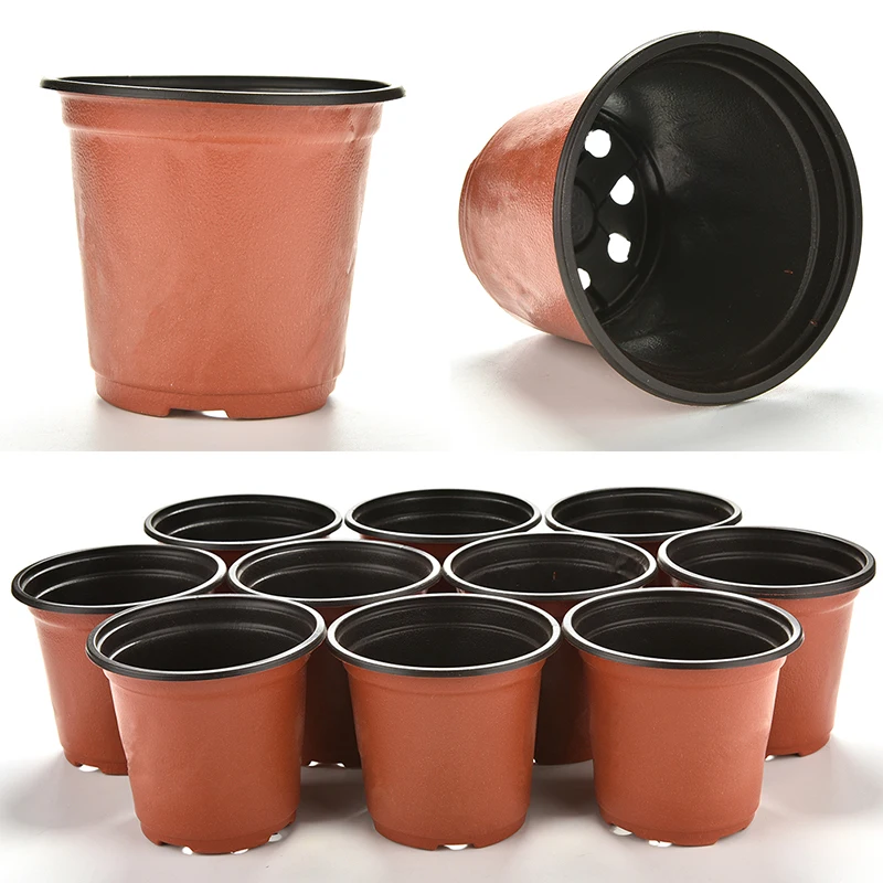 

10pcs/set Mini Plastic Round Flower Pot Terracotta Nursery Planter Home Decor