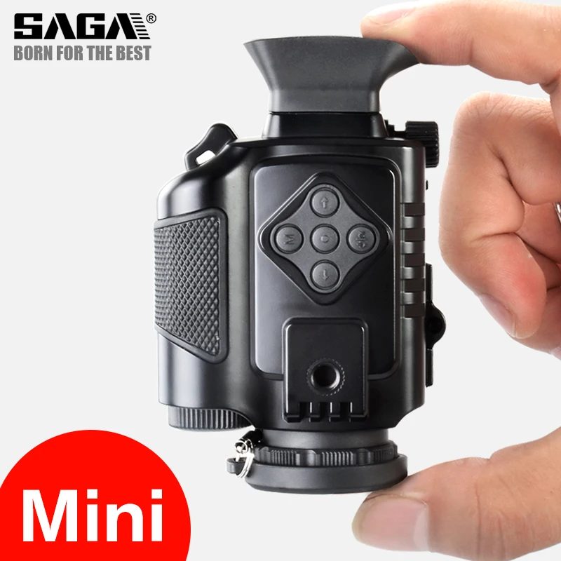 SAGA-Mini Digital Infrared Night Vision Monocular Scope, 5 Zoom Visor Imager, Hunting, Camping, Outdoor Hunter Telescope