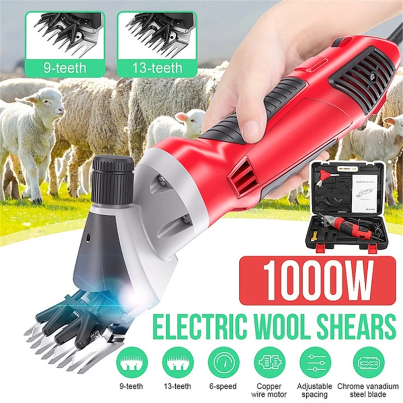 

1000W Electric Wool Shearing Cutting Scissor Clipper Horse Sheep Pet Animal Hair Shear Trimmer Cutter Pet Grooming Tool