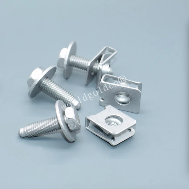 worldgolden 1set auto metal Iron Clip & Screw for Audi, Mercedes-Benz nut + screw