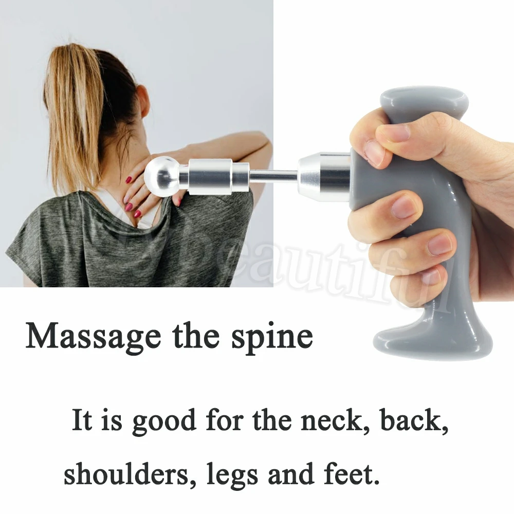 Portable Manual Gun Massage Deep Tissue Trigger Point Small Tools 3 Head Full Body Self Massager