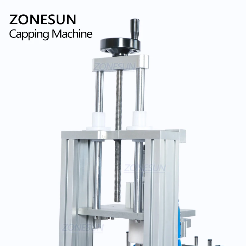 ZONESUN Pneumatic Semi Automatic Tabletop Glass Bottle Cap Press Machine Jar Whisky Plastic Bottle Capping Machine