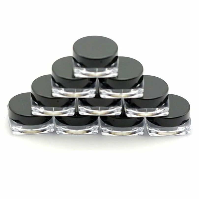 5/10/50PCS 3g Empty Plastic Cosmetic Makeup Jar Pots Transparent Sample Bottles Eyeshadow Face Cream Lip Balm Container