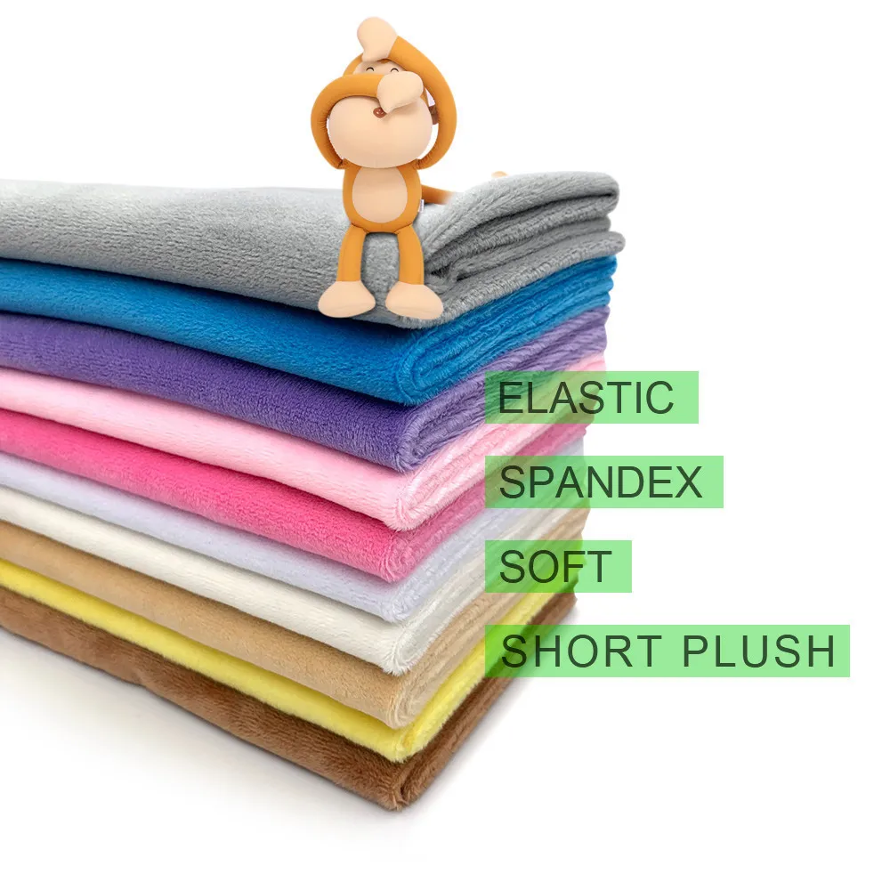 160x80cm 1mm Pile Super Stretch 5% Spandex Mochi Soft Short Plush Fabric Toys Cloth Sofa Clothing Pajamas Sewing Material