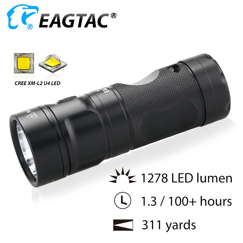 

EAGTAC GX25A3 1278 Lumens Super Bright LED Flashlight Edc Torch 3*AA Battery Portable Light Programmable Output