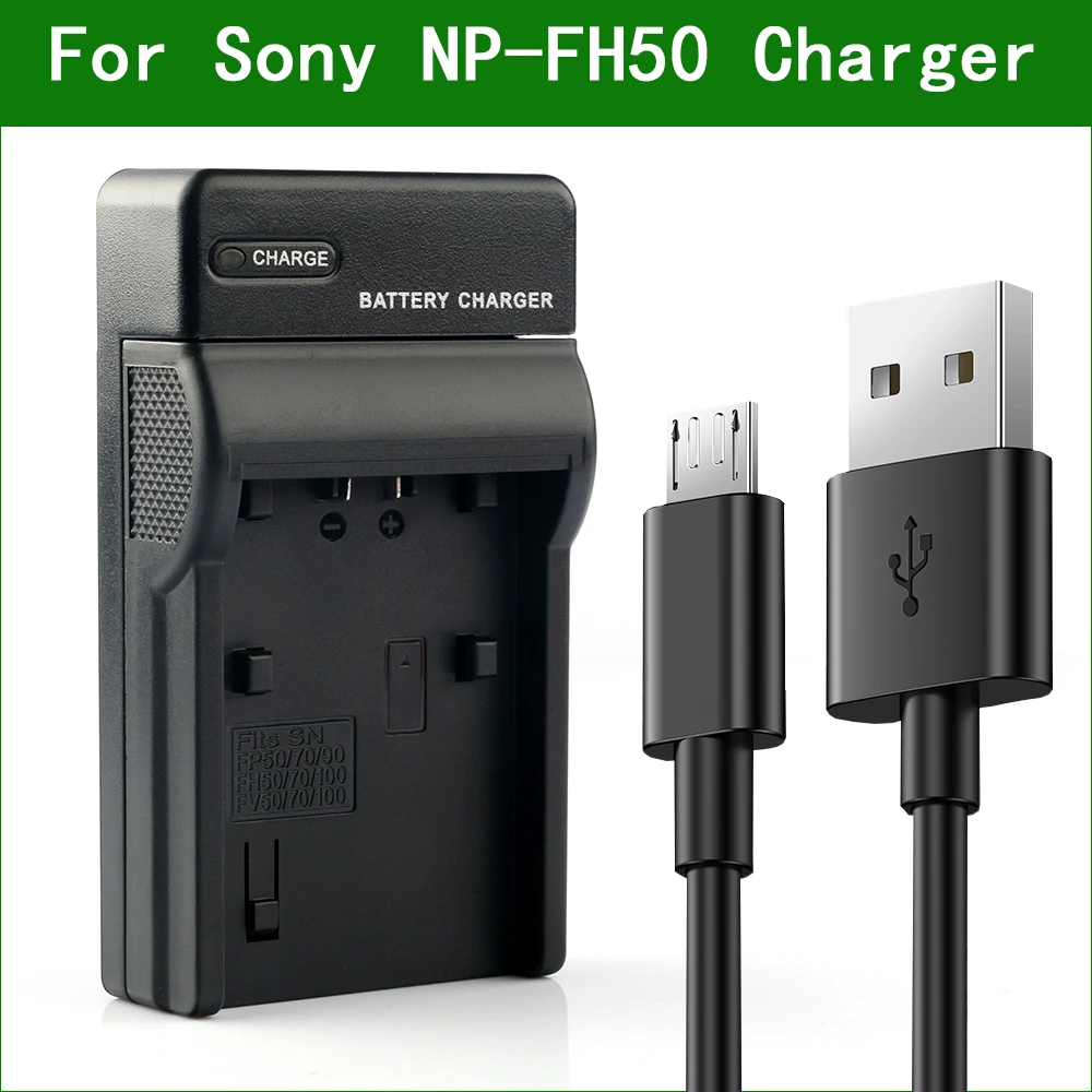 LANFULANG NP-FH50 NP FH50 USB Camera Battery Charger for Sony HDR CX105 CX7E CX12E SR5E SR10E SR12 SR12E UX5 UX5E UX7 TG1 TG1E