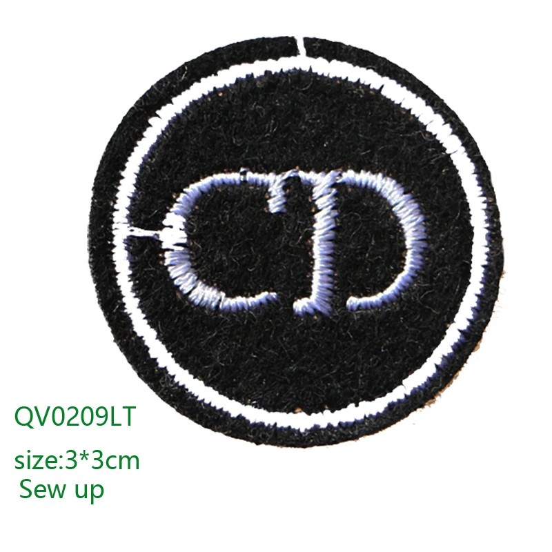 1 Pcs Letter Insect round icon Embroidered Iron on Patches for Clothing DIY Stripes Clothes Patchwork Stickers Custom Badges