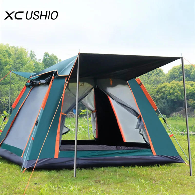 3-4 Person Automatic Camping Tent Ultralarge Family Gazebo Tourist Tent Waterproof Marquee Easy Setup Pop Up Self Driving Tent