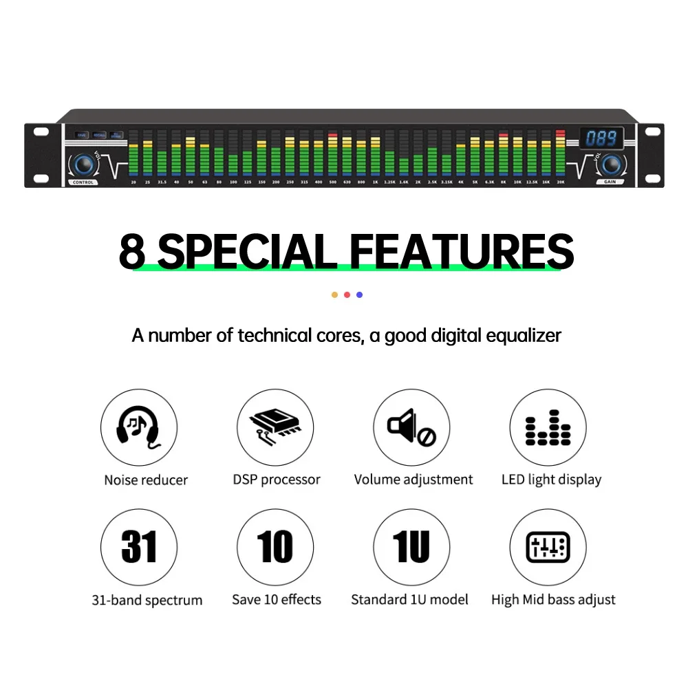 전문 디지털 그래픽 이퀄라이저 오디오 소음 감소 사운드 시스템, 무대 및 노래방 장비, 악기, 31 밴드