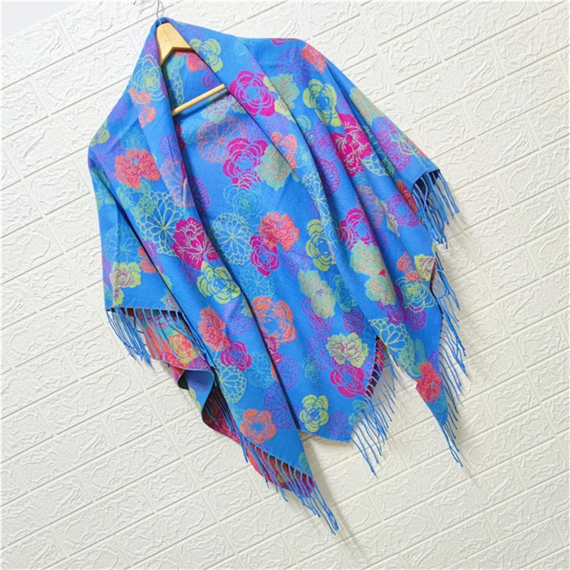 

Fashion Women Scarve Flowers Soft Wrap Casual Warm Scarves Shawls personality Poncho Cape Leisure Comfortable Tassel Schal