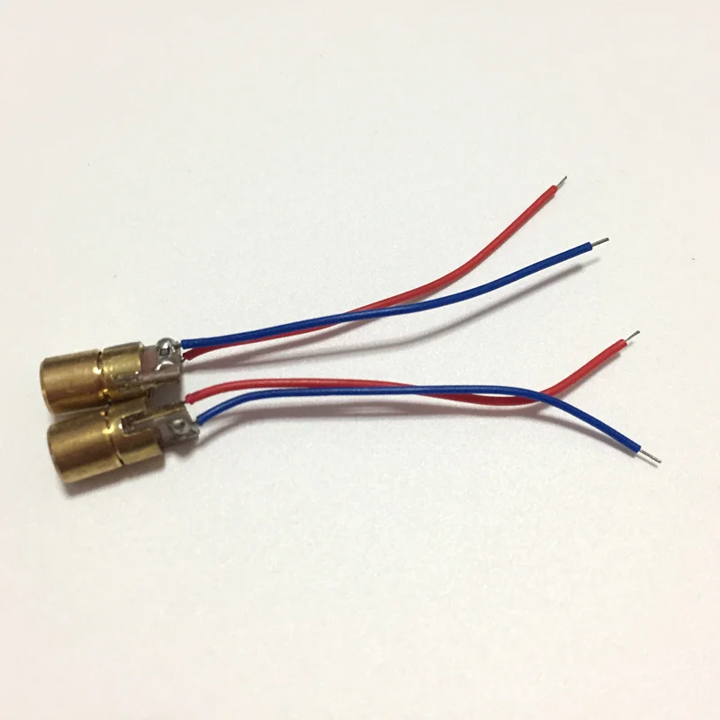 10PCS/lot 3V/5V Laser Head 650nm 6mm 3V 5mW Laser Dot Diode Module Red Copper Head New Hot