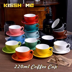 Coffee Cup Sets 220ml High-grade Simple European Style Mug Colored Glaze Ceramic Espresso Cappuccino Flower Latte Arabic Cups