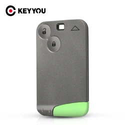KEYYOU New Replacement 2 Button Smart Card Remote Key Case Car Key Shell Fob For RENAULT Laguna Espace With Small Key Blade