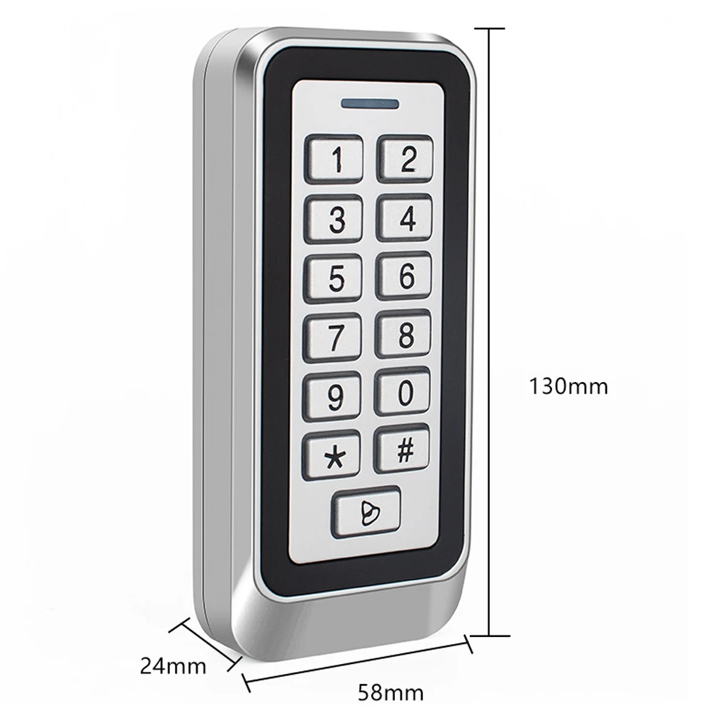 Backlight RFID Metal Door Access Control Reader 1000 User 125KHz EM Card Keypad IP67 Waterproof Code Door Lock