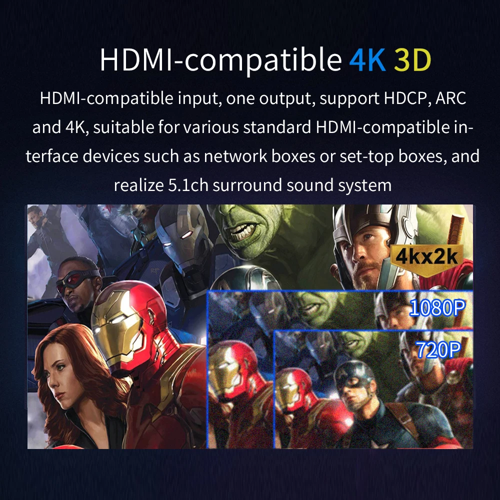 HD820B 5.1CH Decoder convertitore Audio Bluethooth 5.0 ricevitore DAC compatibile HDMI ARC SPDIF coassiale DTSHD AC3 FLAC APE 4K 192khz