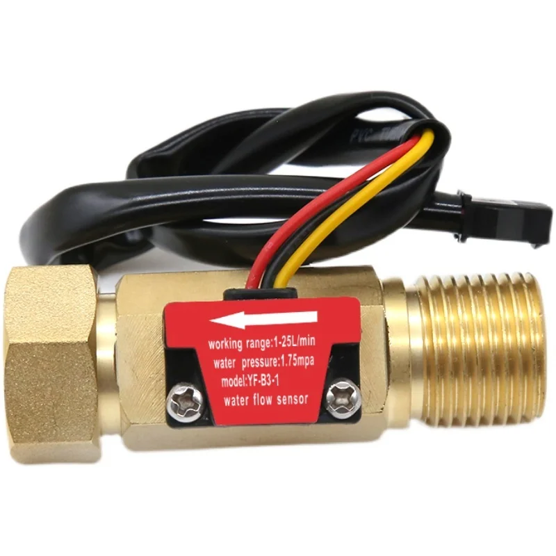 DN15 NEW Male Female Thread Water Flow Sensor Brass 1.75MPa Hall Sensor Pulse 1/2