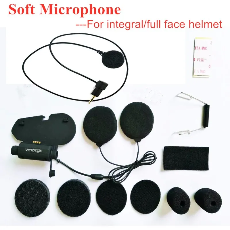 Original Vimoto V3 V6 Microphone Kit Accessories Helmets Bluetooth Headset Base Soft Earphone Earpiece Mic for Full Face Helmet