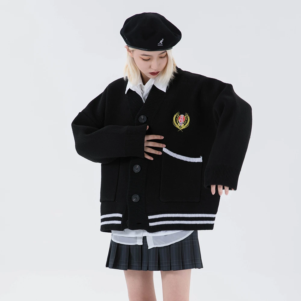 Designer Preppy Style Young Winter Clothes Women New Oversized Sweaters Long Sleeve Top Korean Fashion New Streetwear