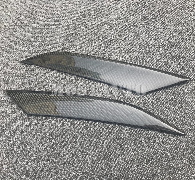 For Honda HR-V Real Carbon Fiber Exterior Headlight Cover Eyelid Eyebrow Trim 2014-2020 2pcs Car Accessories