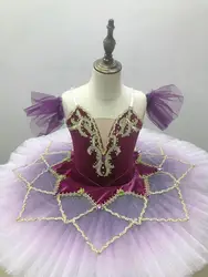 New Ballet  skirt Professional classical Pancake Tutu costumes  Flower fairy dance dress