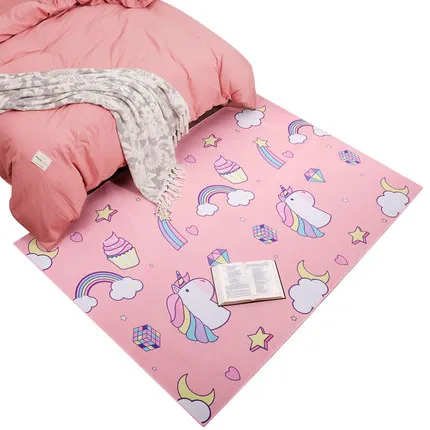 Pink Series Rectangular Carpet for Girls, Cute Kitten, Happy Pony Sofa, Floor Mat, Pink Series