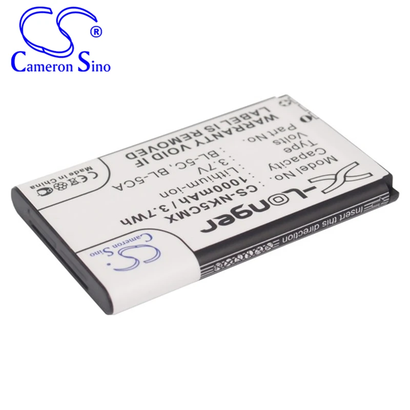 بطارية CameronSino لهاتف Nokia Asha 230 DualSim RM-986 1280 N-Gage 3120 C1 C1-01 تناسب بطارية ماسح الباركود Nokia BL-5C BL-5CA