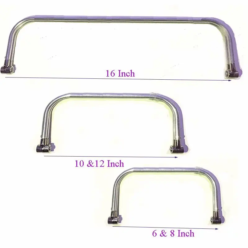 Tubular Spring Loaded Aluminum Rectangular Purse Handles Large Purse Frame