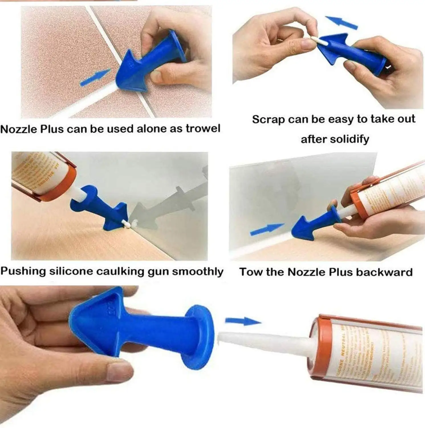 3 Pcs Caulk Nozzle Applicator Silicone Caulking Tools Sealant Nozzle Caulking Epoxy Piston Nozzle Accessories